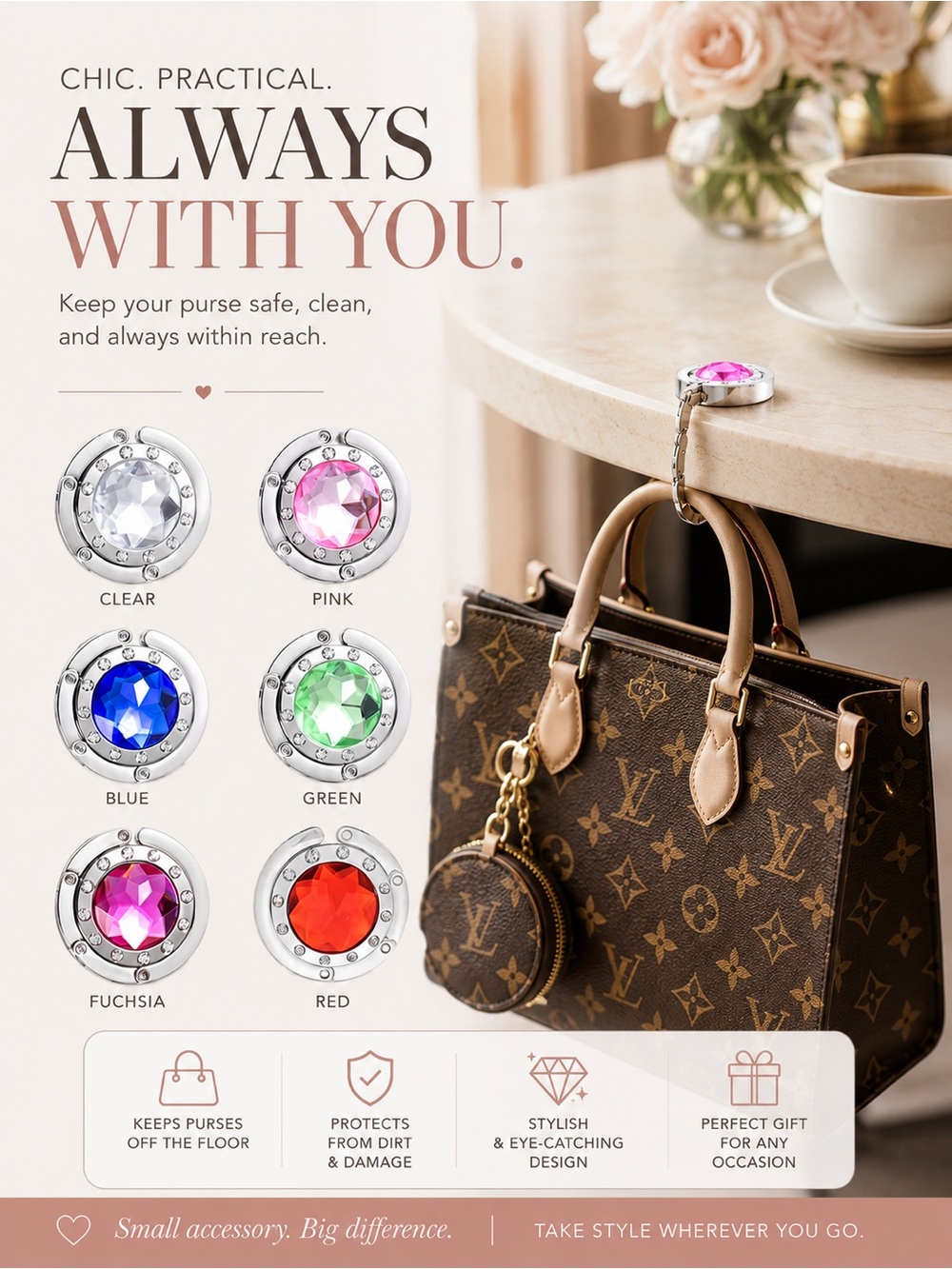 Luxury Crystal Purse Hook